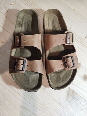 Autenti  (Birkenstock Style) Memory Foam Leather Slide Sandals Men's 13
